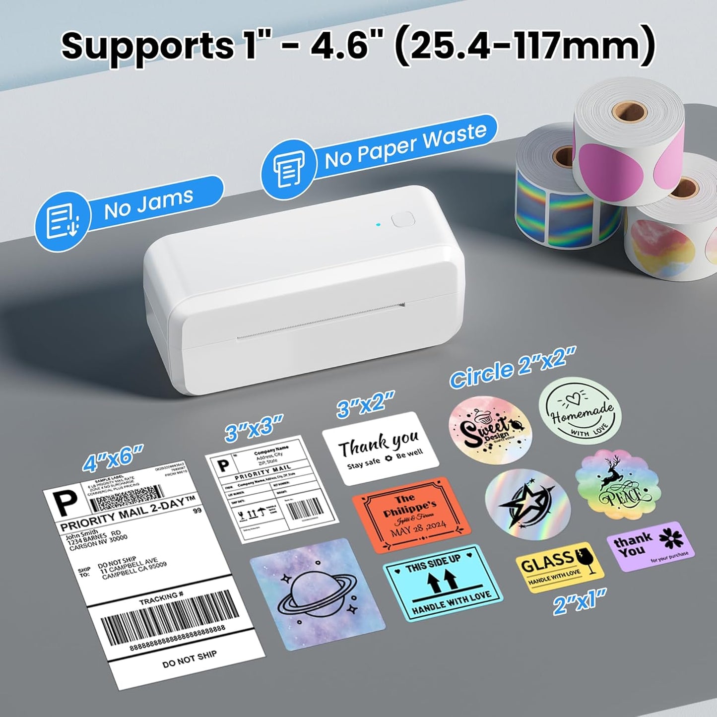 Portable Printers Wireless for Travel, WiFi & Bluetooth Mobile Printer