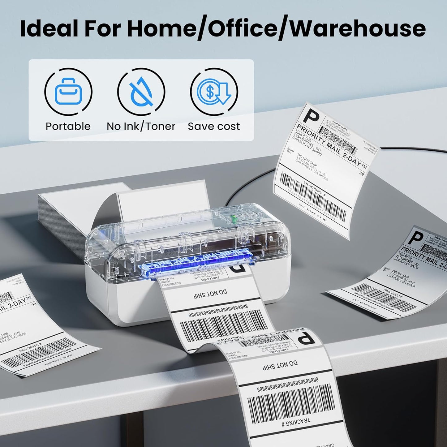 Portable Printers Wireless for Travel, WiFi & Bluetooth Mobile Printer