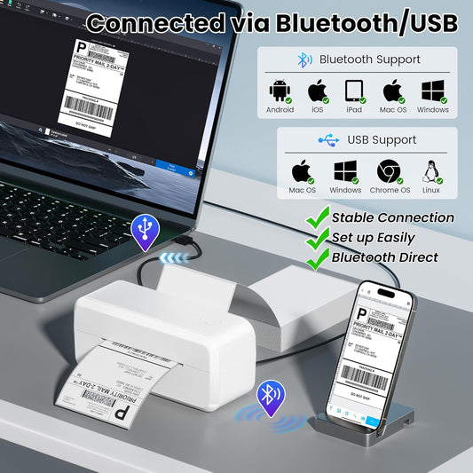 Portable Printers Wireless for Travel, WiFi & Bluetooth Mobile Printer